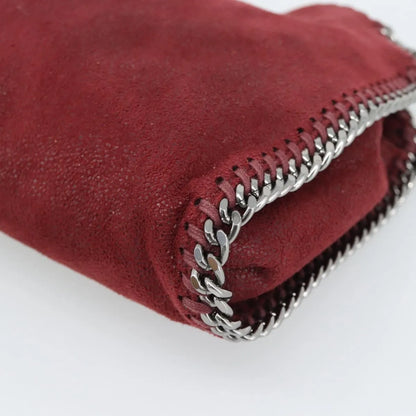 Stella McCartney Falabella Fold Over Clutch Faux Leather, Burgundy, Polyester, Crossbody Bag