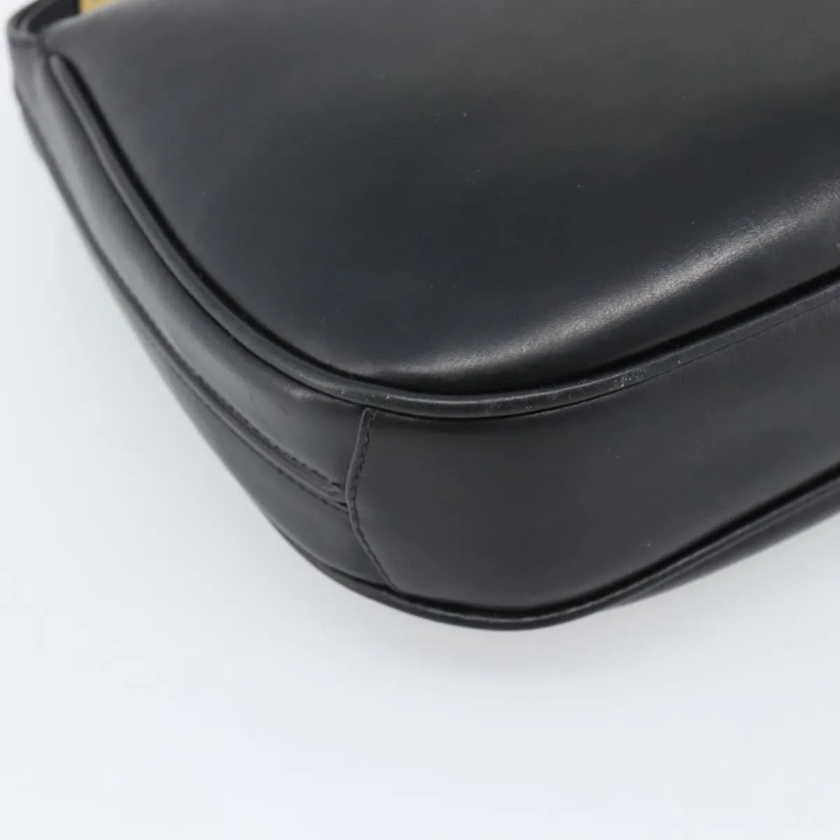 Gucci Vintage Horsebit Leather, Black, Leather, Shoulder Bag