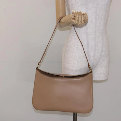 Salvatore Ferragamo Gancini Leather, Beige, Leather, Shoulder Bag