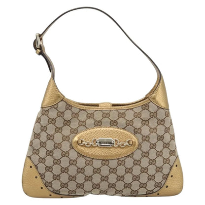 Gucci Vintage Jackie O Chain Hobo GG Canvas, Beige, Canvas, Handbag