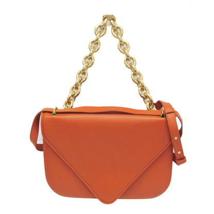 Bottega Veneta Mount Leather, Orange, Leather, Shoulder Bag