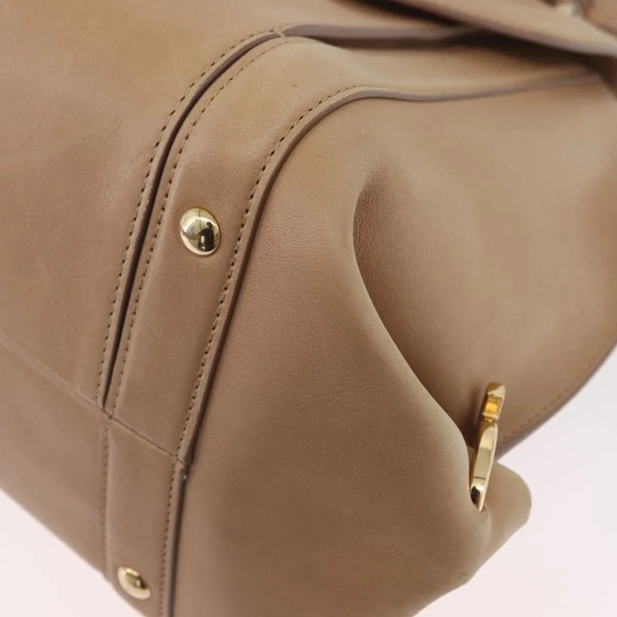 Salvatore Ferragamo Suzanna Satchel Smooth Leather, Beige, Leather, Handbag