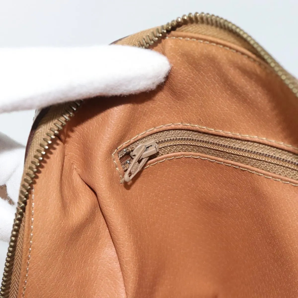 Celine Vintage Macadam Boston Canvas and Leather, Brown, PVC, Handbag