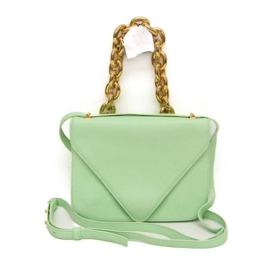 Bottega Veneta Mount Leather, Green, Leather, Shoulder Bag