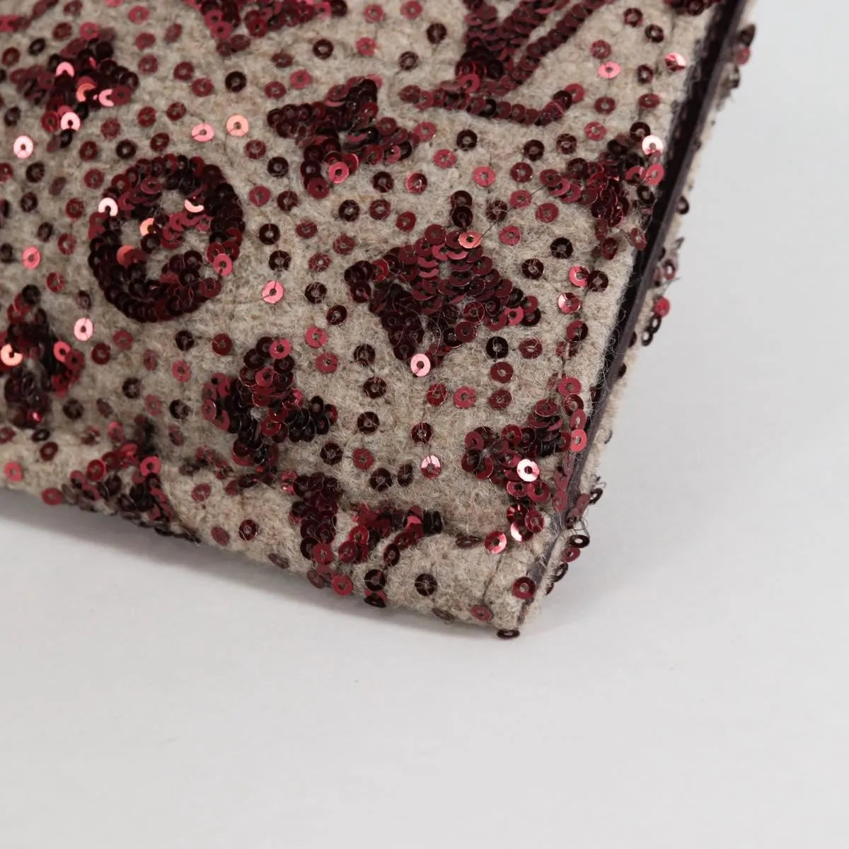 Louis Vuitton Pochette Felt and Sequin, Burgundy, Canvas, Clutch