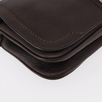 Salvatore Ferragamo Gancini Leather, Brown, Leather, Shoulder Bag