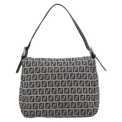 Fendi Zucchino Canvas Mamma Baguette canvas, Navy, Canvas, Shoulder Bag