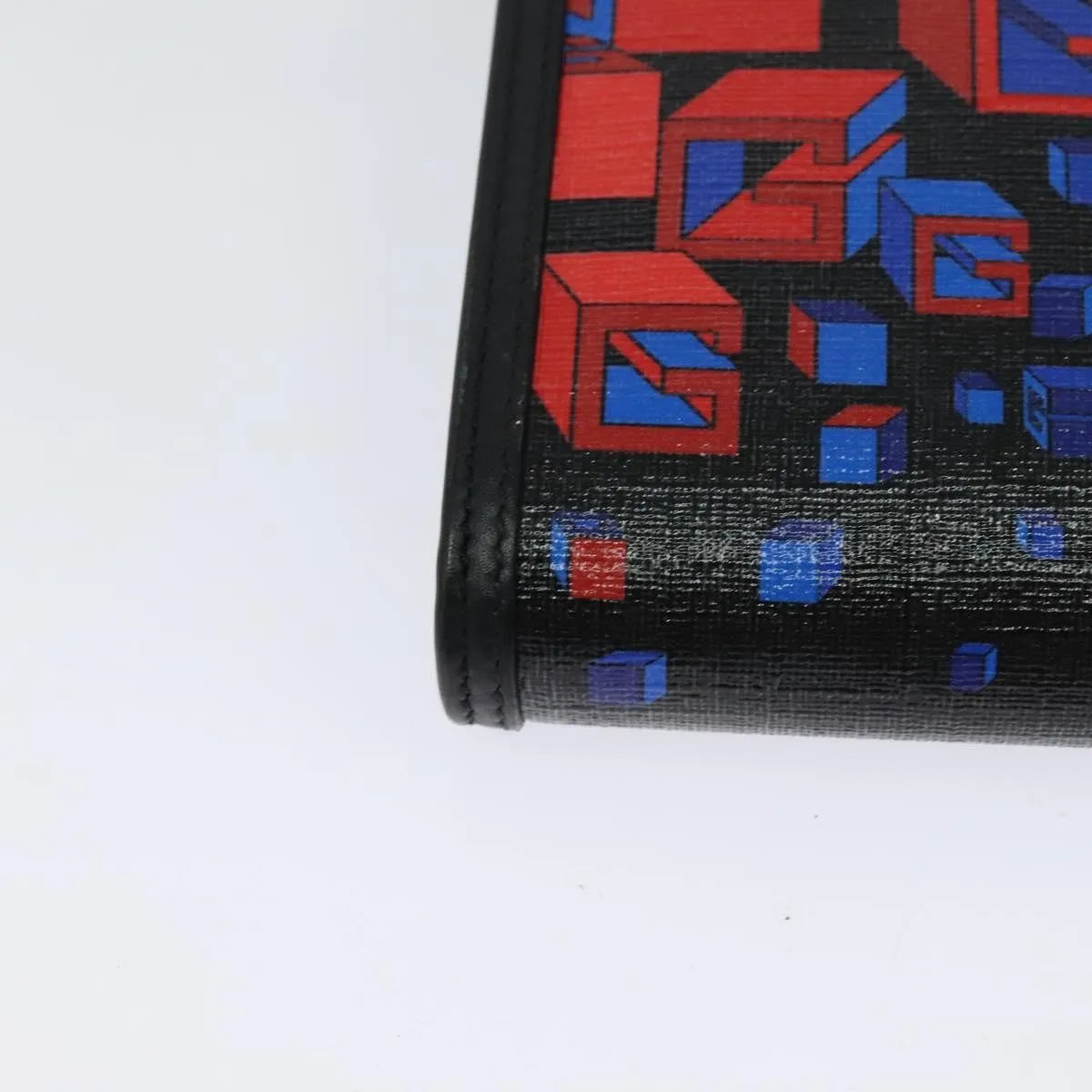 Gucci Flap Printed Coated Canvas, Black, PVC, Shoulder Bag