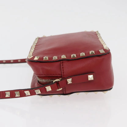 Valentino Garavani Rockstud Camera Leather, Red, Leather, Shoulder Bag