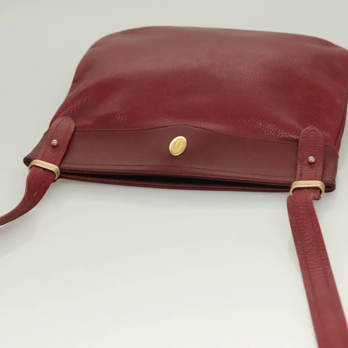 cartier Vintage must de Cartier Leather, Burgundy, Leather, Shoulder Bag