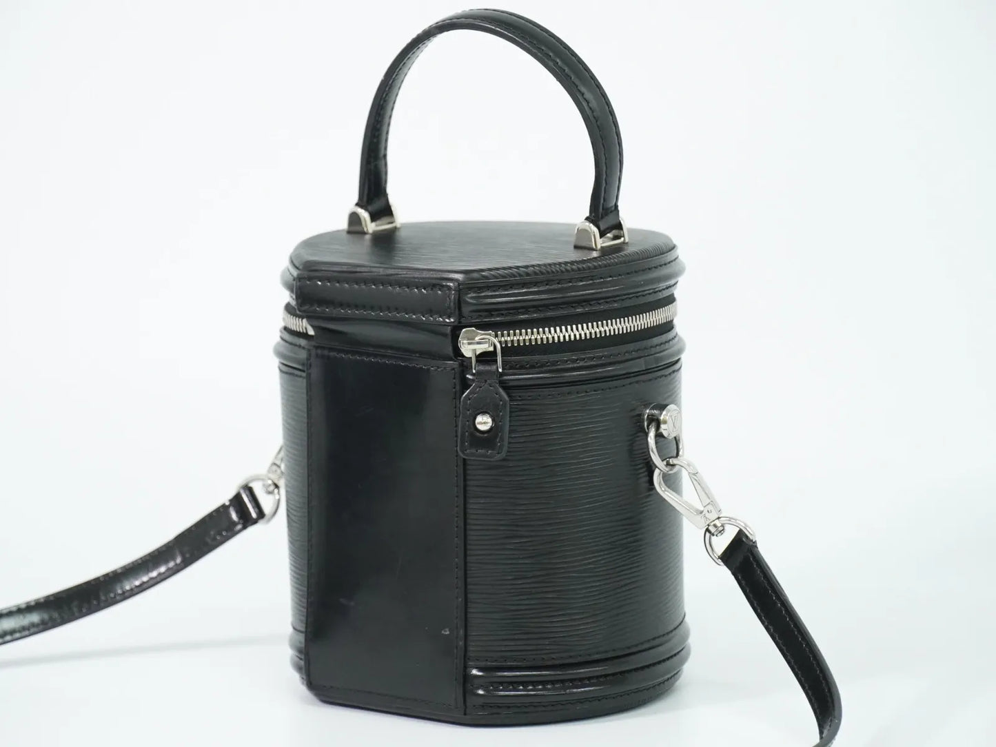 Louis Vuitton Cannes Epi, Black, Leather, Handbag