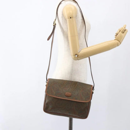 Valentino Garavani Vintage Canvas and Leather, Brown, Canvas, Shoulder Bag