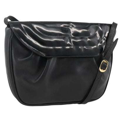 Salvatore Ferragamo Flap Shoulder Patent leather, Black, Patent Leather, Shoulder Bag
