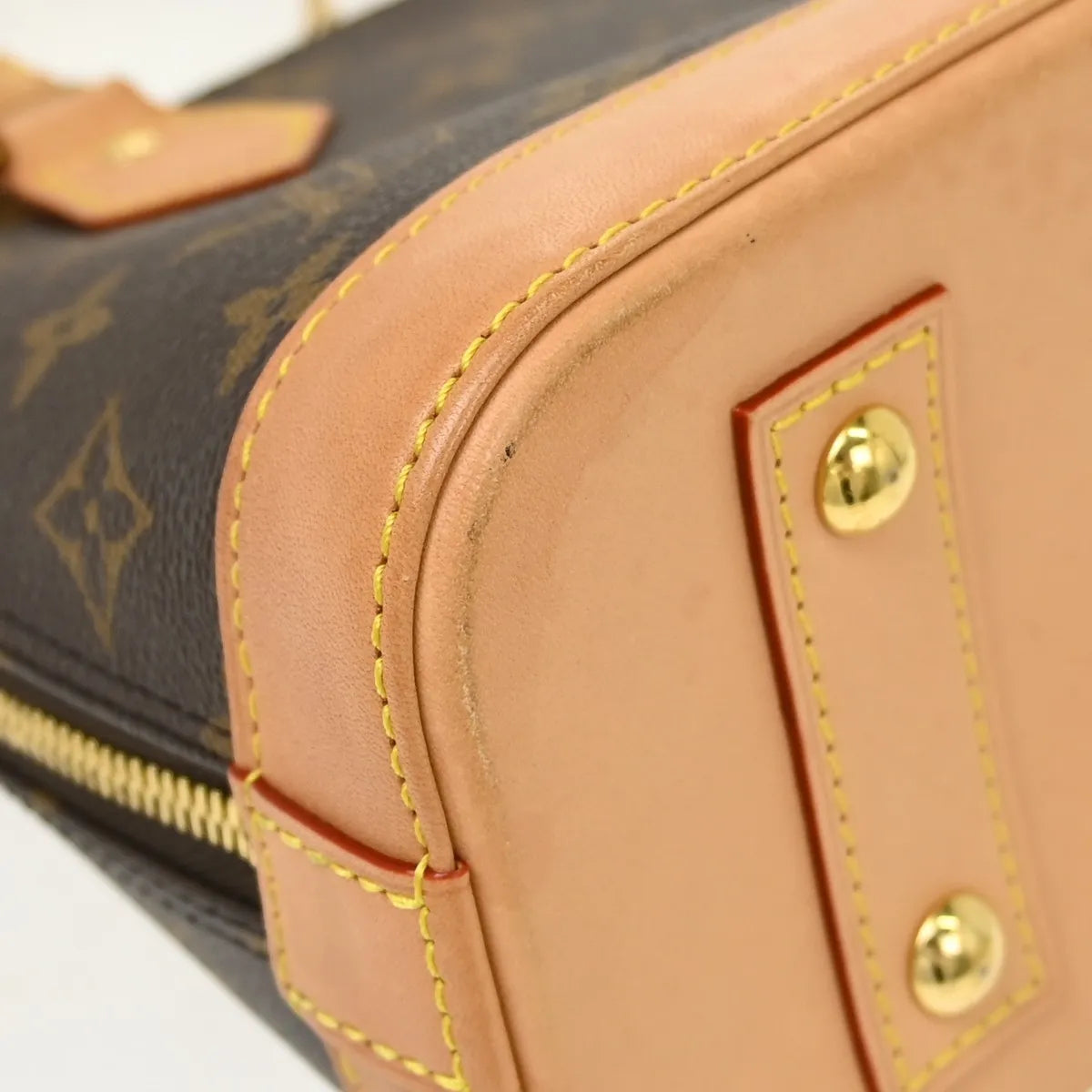 Louis Vuitton Alma Monogram Canvas, Brown, Canvas, Handbag