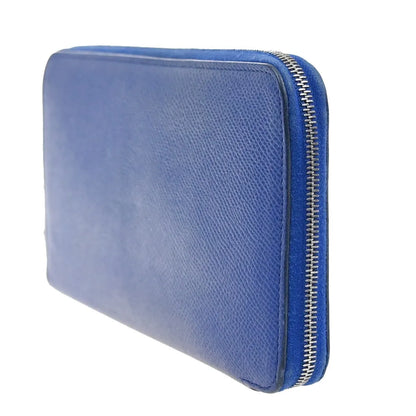 Hermes Azap Zip Around Silk'in Epsom, Blue, Leather, Wallet