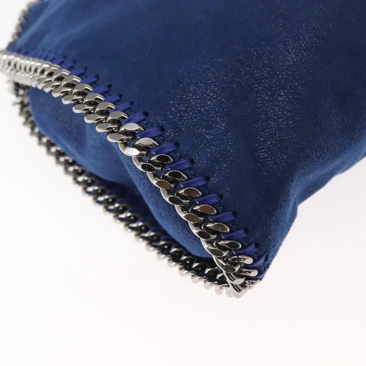 Stella McCartney Falabella Fold Over Shaggy Deer, Blue, Polyester, Shoulder Bag