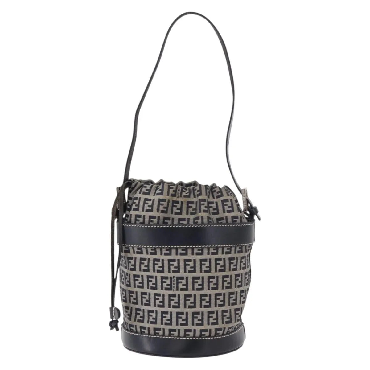 Fendi Zucchino Canvas, Navy, Canvas, Handbag