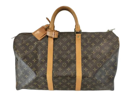 Louis Vuitton Keepall Monogram Canvas, Beige, Canvas, Travel Bag