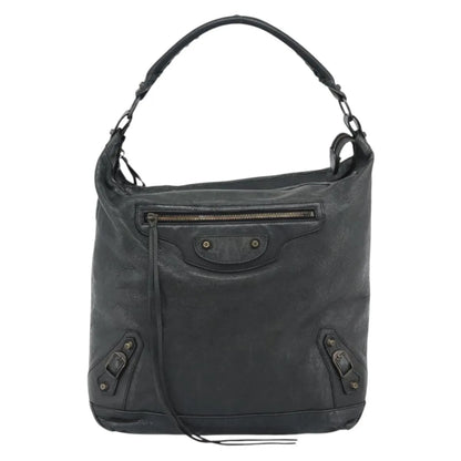 Balenciaga Giant Studs Day Hobo Leather, Green, Leather, Shoulder Bag