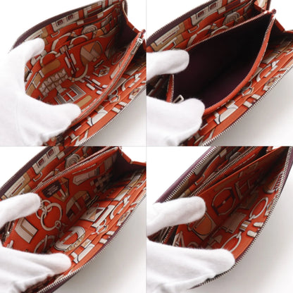 Hermes Azap Zip Around Epsom, Burgundy, Leather, Wallet