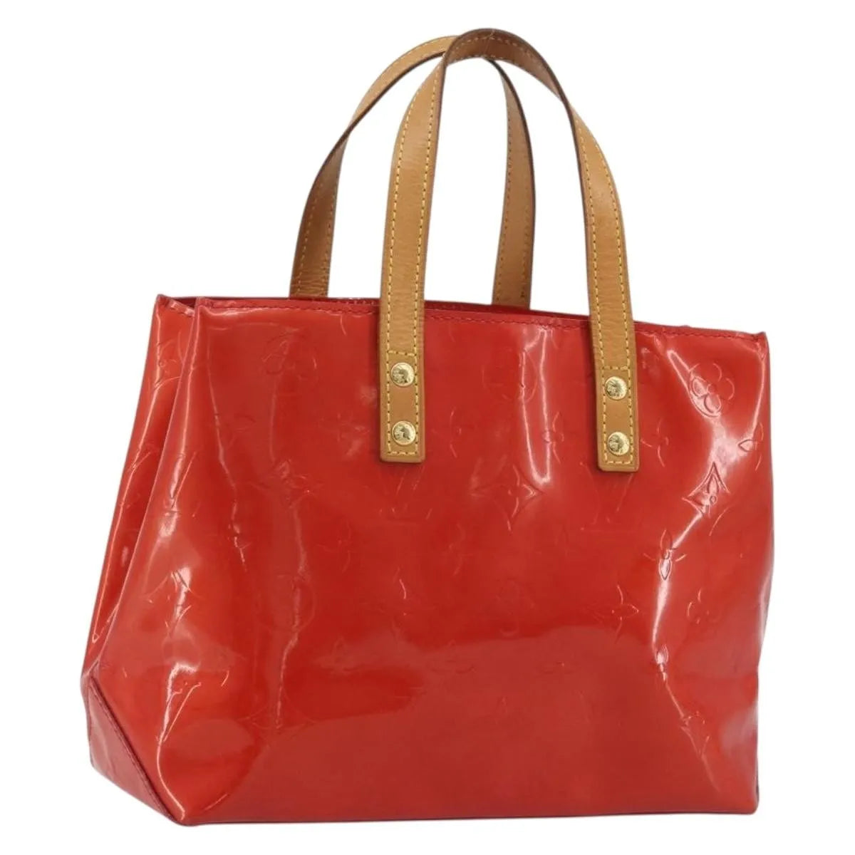 Louis Vuitton Reade Monogram Vernis, Red, Patent Leather, Handbag