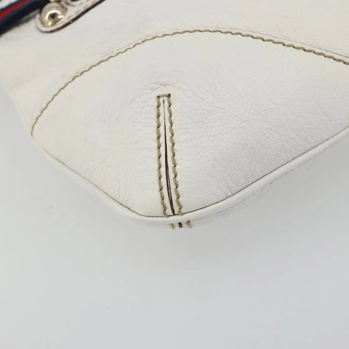Gucci Sherry Line chain leather, White, Leather, Tote Bag