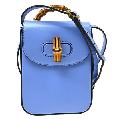 Gucci Bamboo Top Handle Backpack Leather, Blue, Leather, Backpack