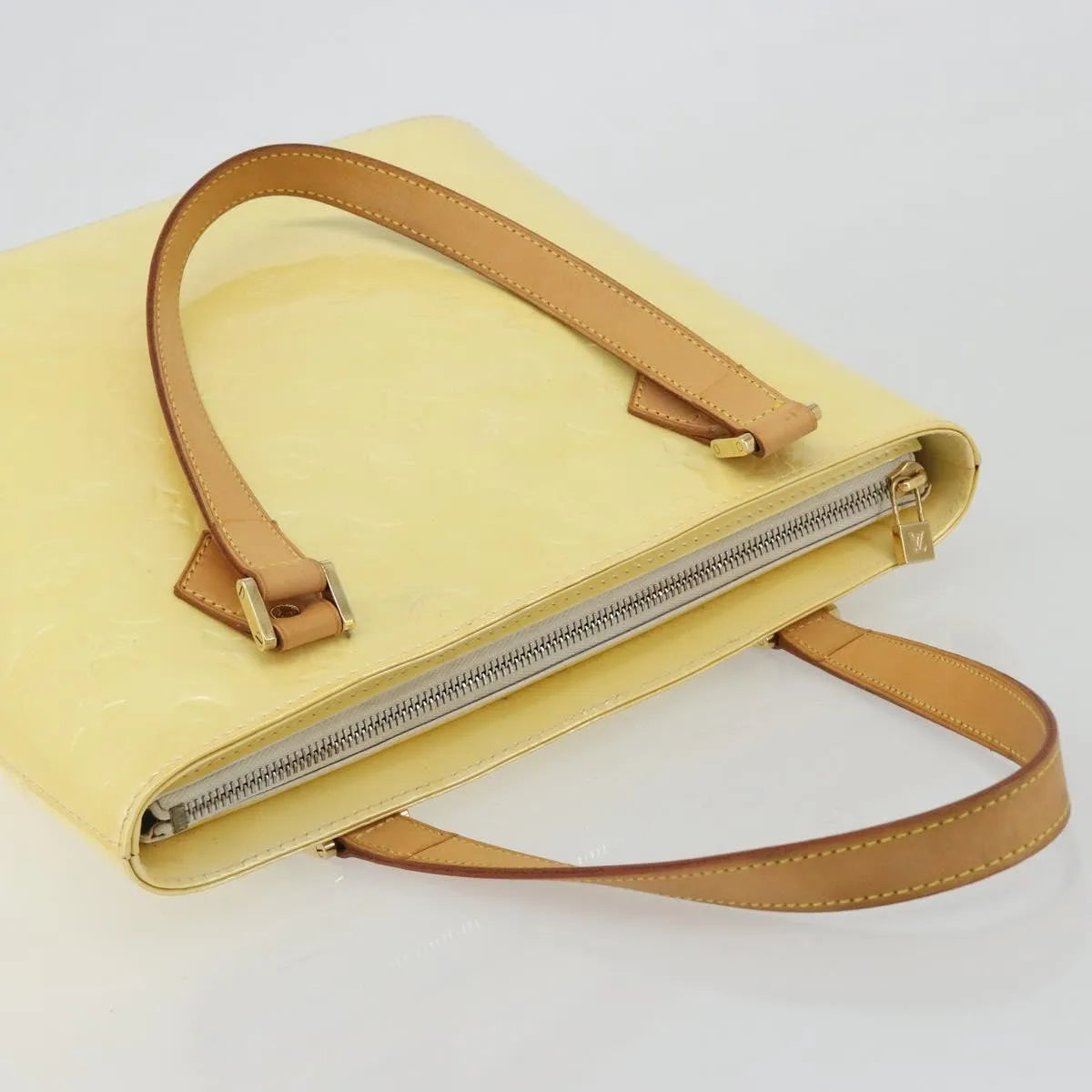 Louis Vuitton Houston Monogram Vernis, Beige, Patent Leather, Tote Bag