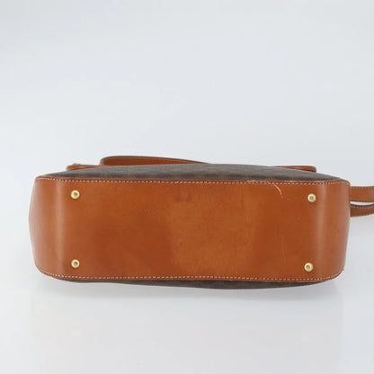 Celine Vintage Macadam Canvas, Brown, Canvas, Handbag