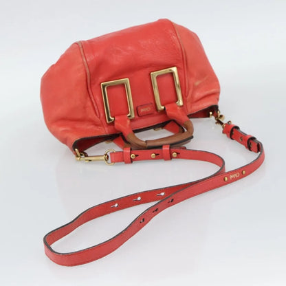Chloe Ethel Leather, Red, Leather, Handbag