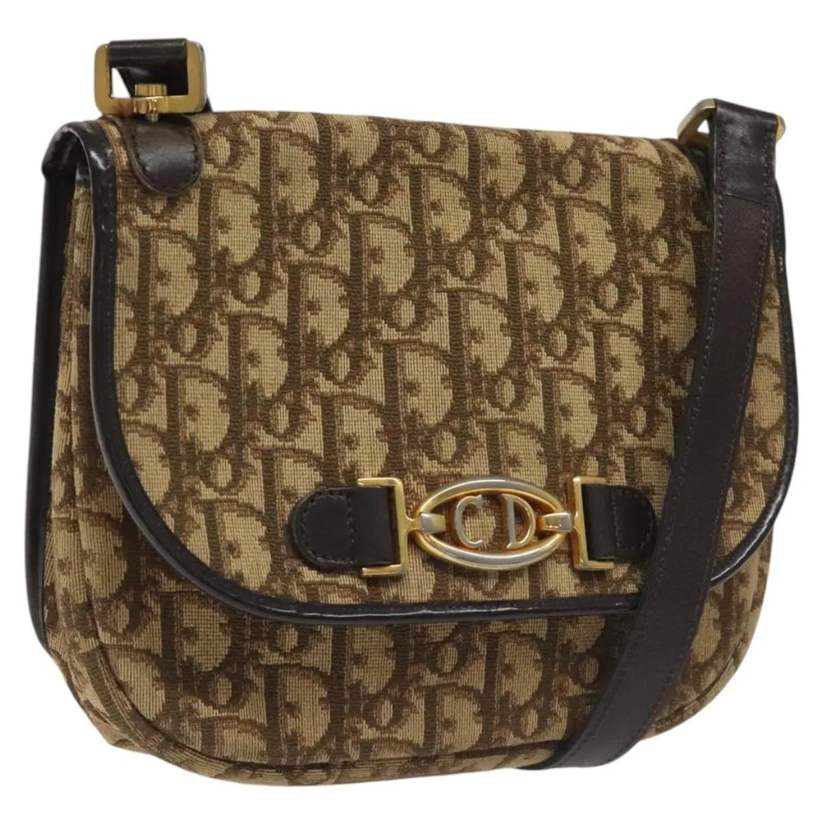 Christian Dior Vintage Trotter Canvas, Brown, Canvas, Shoulder Bag