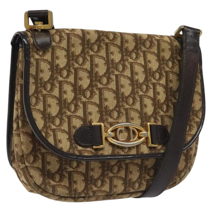 Christian Dior Vintage Trotter Canvas, Brown, Canvas, Shoulder Bag