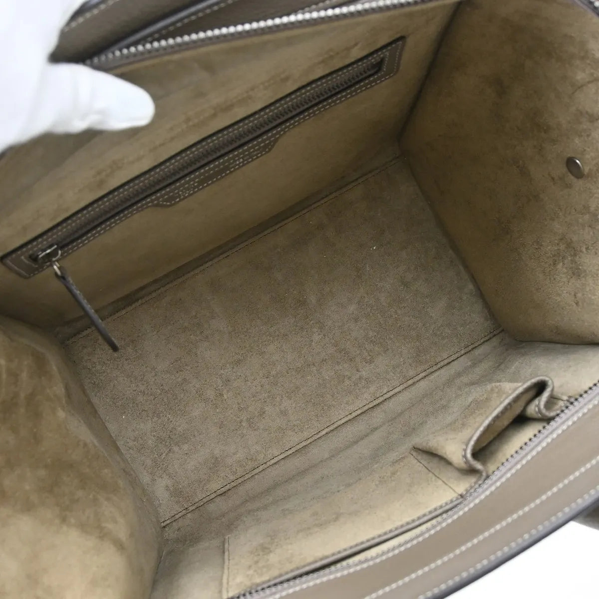 Celine Luggage Grainy Leather, Gray, Leather, Tote Bag