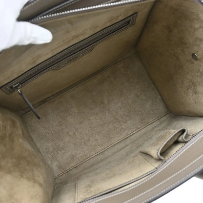 Celine Luggage Grainy Leather, Gray, Leather, Tote Bag
