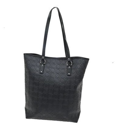 Salvatore Ferragamo Gancini Tote Gancini Canvas, Black, Canvas, Tote Bag