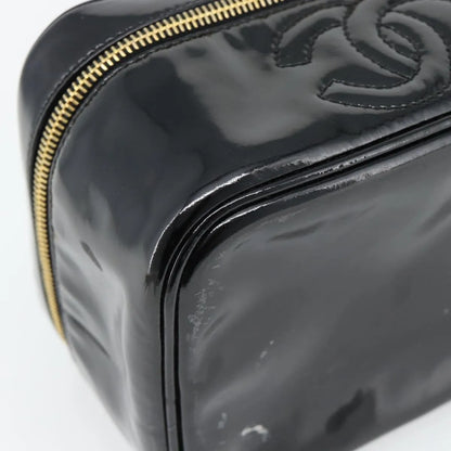 Chanel Vintage Timeless Cosmetic Case Patent, Black, Patent Leather, Handbag
