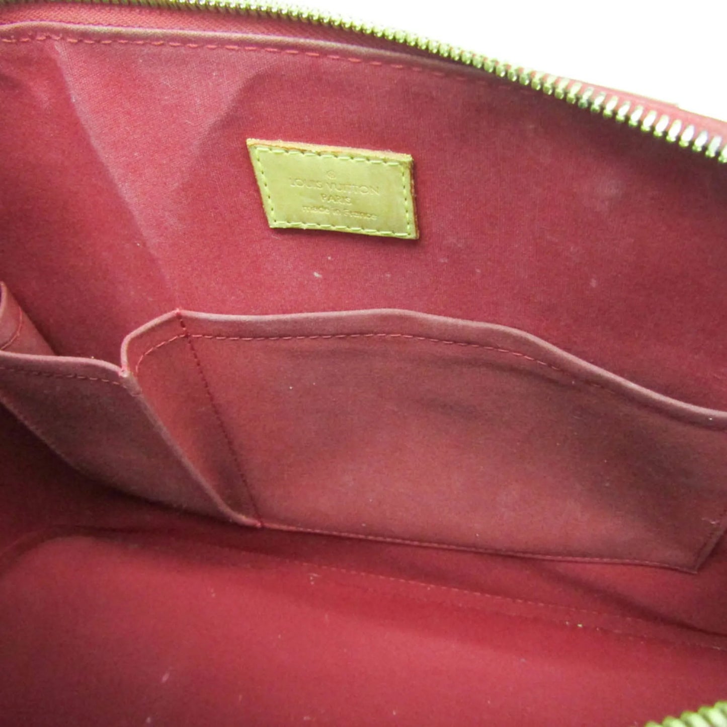Louis Vuitton Alma Monogram Vernis, Red, Patent Leather, Handbag