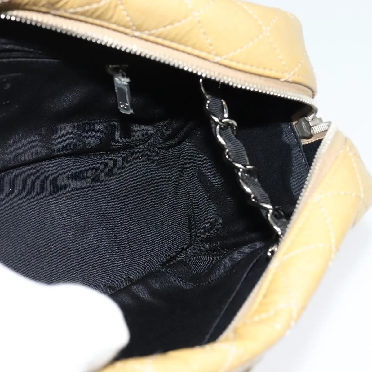 Chanel Camera Case Woven Stitch Patent, Beige, Glass, Shoulder Bag
