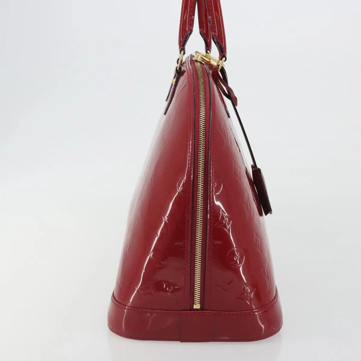 Louis Vuitton Alma Monogram Vernis, Red, Patent Leather, Handbag