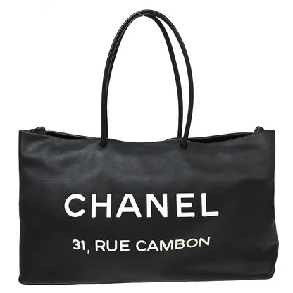 Chanel Essential 31 Rue Cambon Shopping Tote Leather, Black, Leather, Shoulder Bag