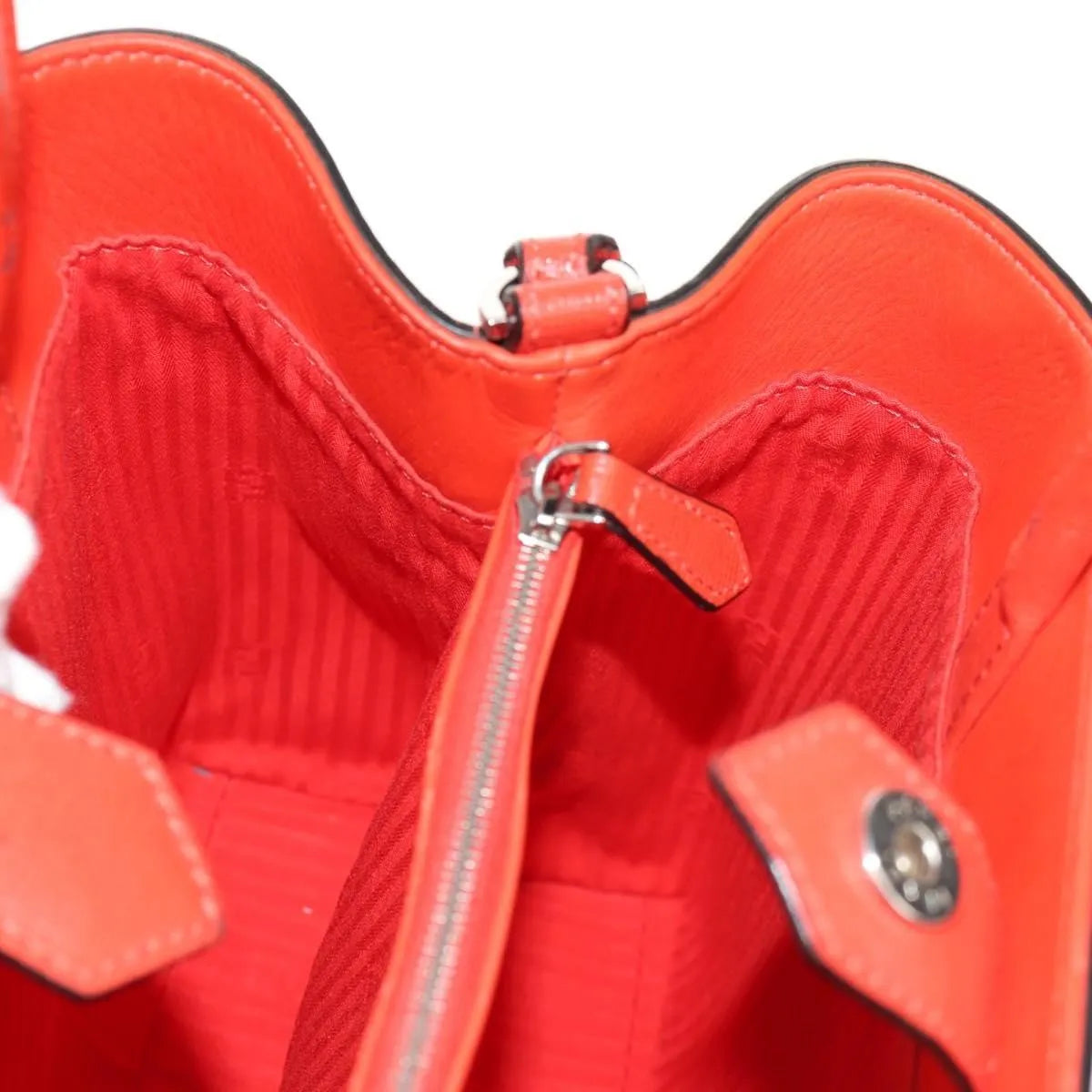 Fendi 2Jours Leather, Red, Leather, Tote Bag