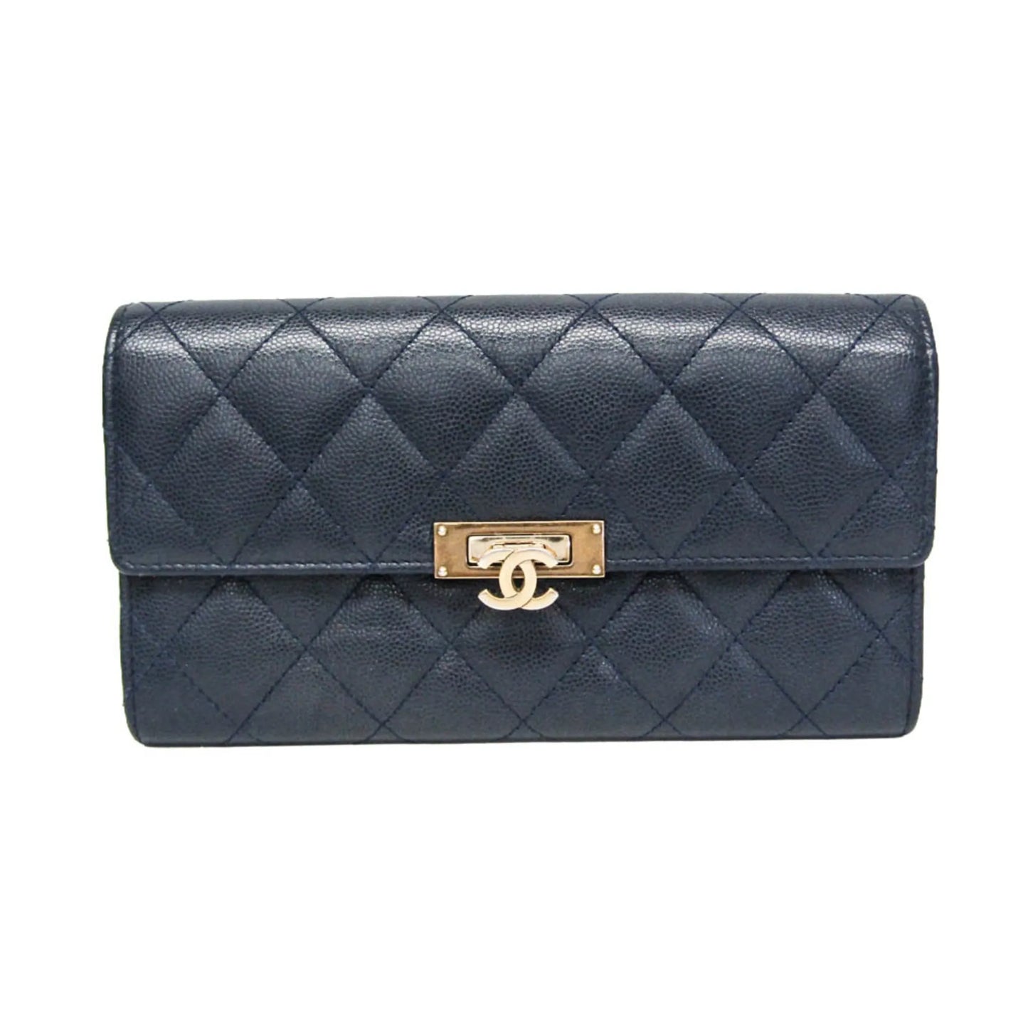Chanel Matelasse Zippy CC, Navy, Calfskin, Wallet