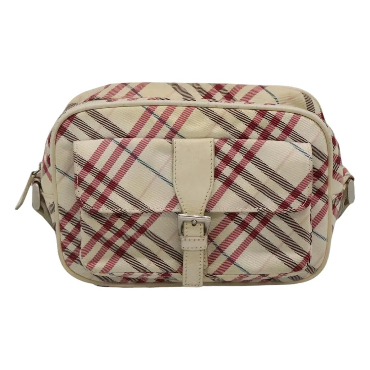 Burberry Nova Check Blue Label Nylon, White, Nylon, Shoulder Bag