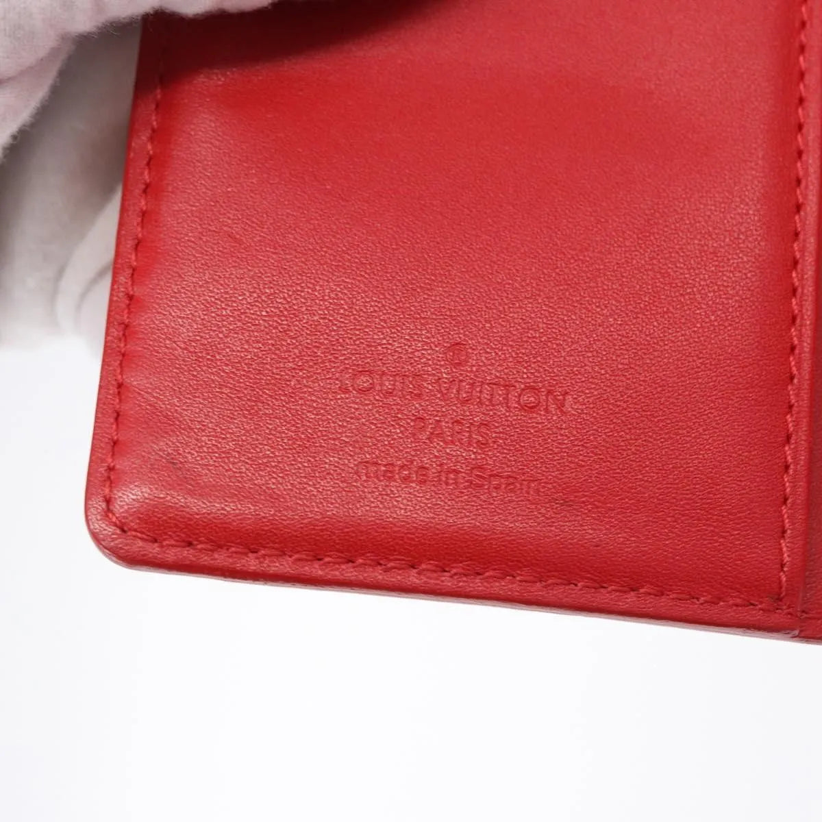 Louis Vuitton Agenda Cover Patent, Red, Patent Leather, Clutch