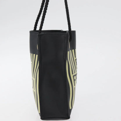 Fendi Fazzuolo Leather, Black, Polyester, Tote Bag