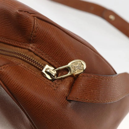 Celine Vintage Circle Logo Leather, Brown, Leather, Shoulder Bag