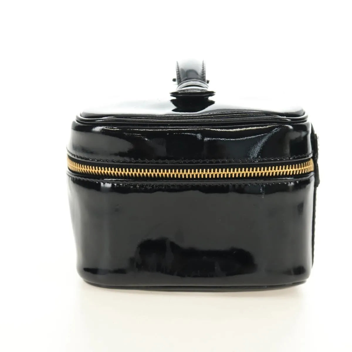 Chanel Vintage Timeless Cosmetic Case Patent, Black, Patent Leather, Handbag