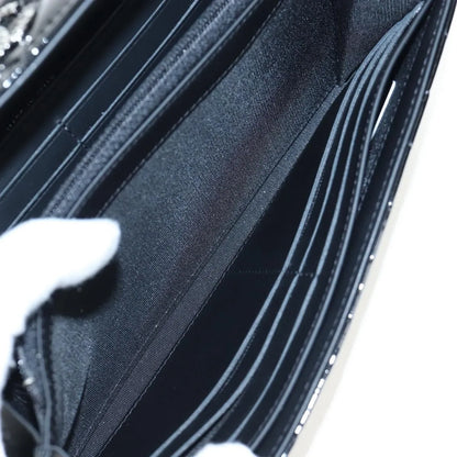 Chanel CC French Flap Quilted Patent Leather, Black, Patent Leather, Wallet