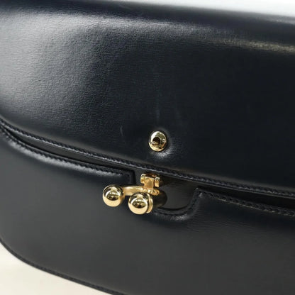 Gucci Chain Flap Leather, Navy, Leather, Shoulder Bag