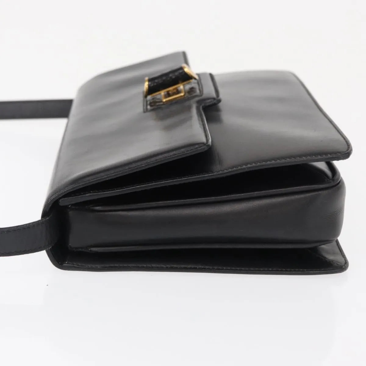 Gucci Vintage Leather, Black, Leather, Shoulder Bag